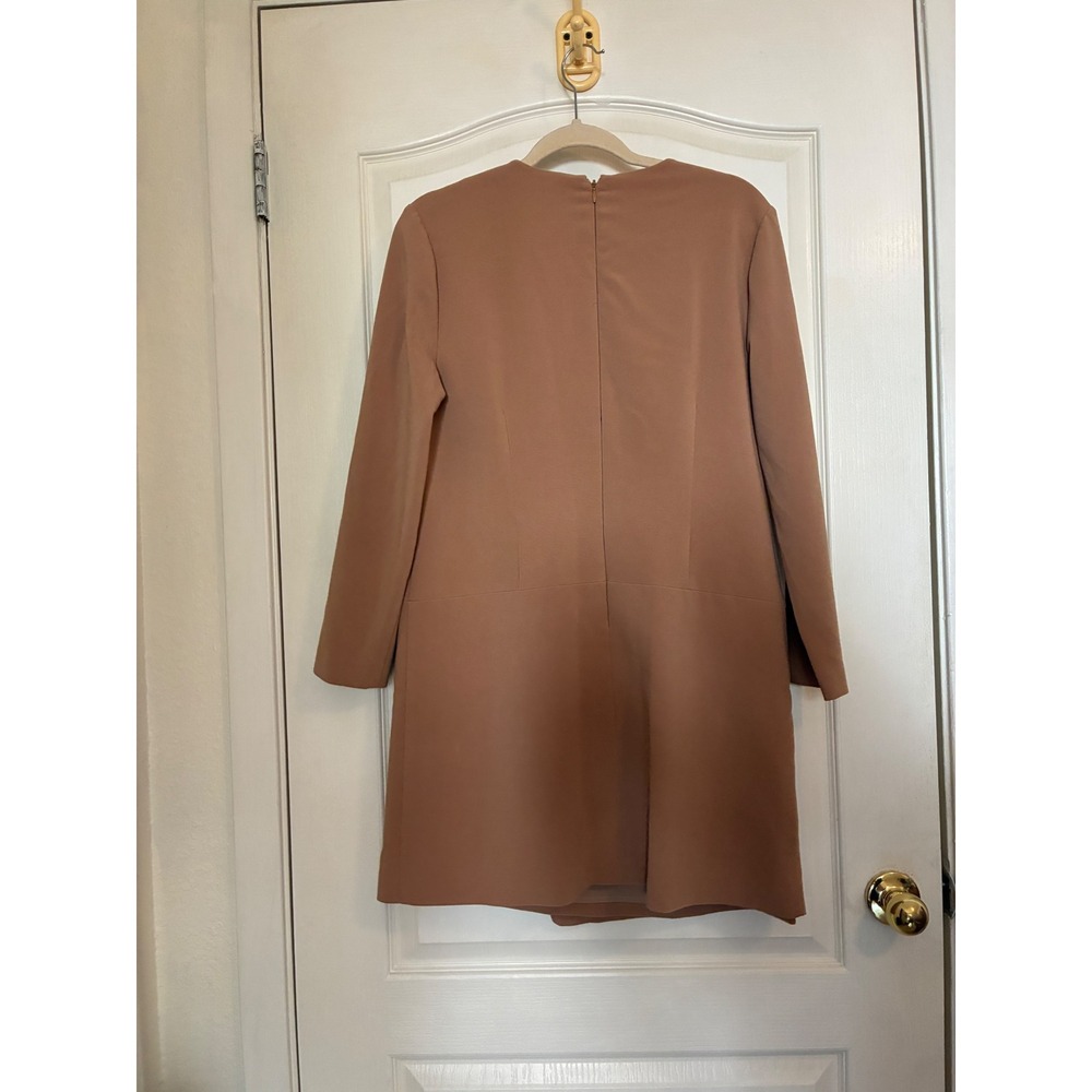 Cynthia Steffe Faux Wrap Dress Women Size 8 Tan Long Sleeve Office Old Money - Picture 6 of 10